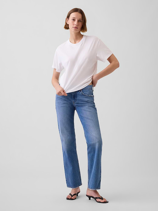 Gap Mid Rise Relaxed Straight Jeans — photo 9
