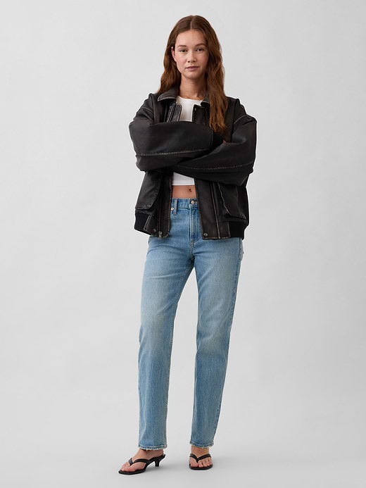 Gap Mid Rise Relaxed Straight Jeans — photo 7