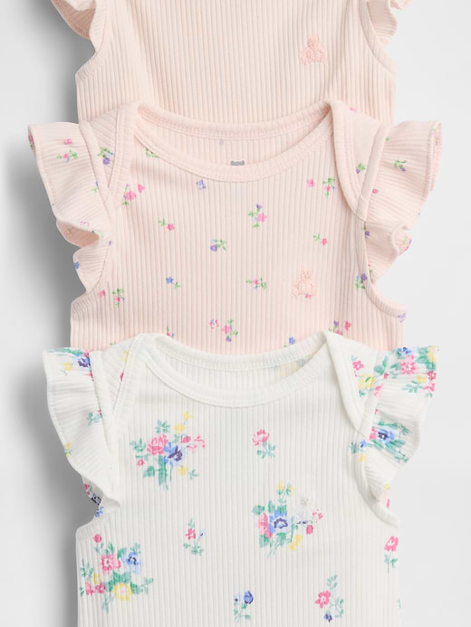Gap Baby First Favorites TinyRib Ruffle Bodysuit (3-Pack) — photo 4
