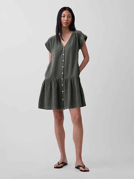 Gap Cotton Gauze Drop-Waist Shirtdress — photo 1