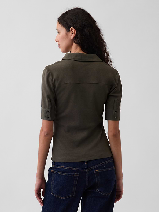 Gap Modern Elbow-Sleeve Utility T-Shirt — photo 4