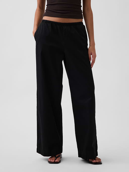 Gap Mid Rise Poplin Relaxed Easy Wide-Leg Pants — photo 3