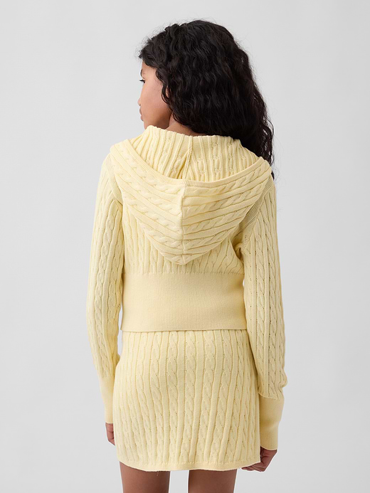 Gap Kids 100% Cotton Cable-Knit Sweater Zip Hoodie — photo 4