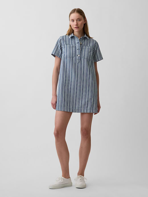 Gap Denim Stripe Popover Mini Dress — photo 1