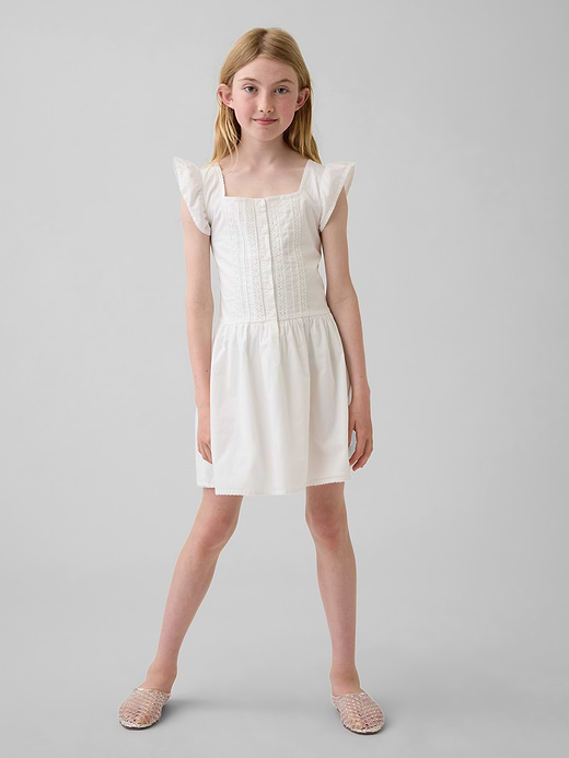 Gap Kids Flutter-Sleeve Lace-Trim Dress — photo 1