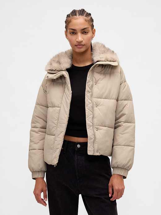 Gap Faux Fur-Trim Puffer Jacket — photo 1