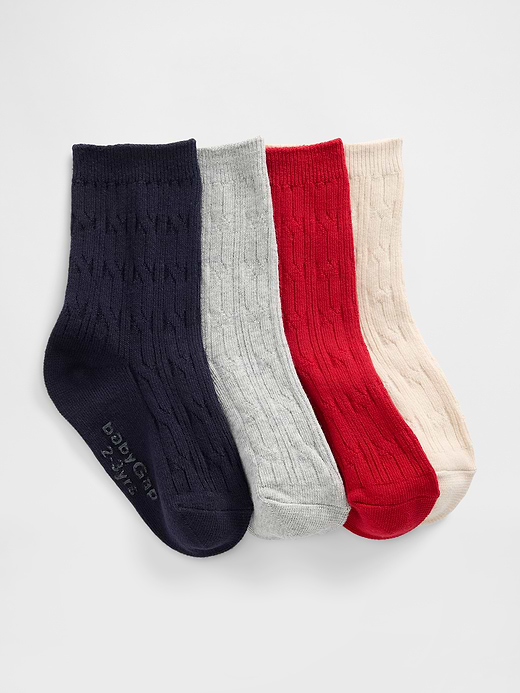 Gap Baby & Toddler Cable-Knit Crew Socks (4-Pack) — photo 1