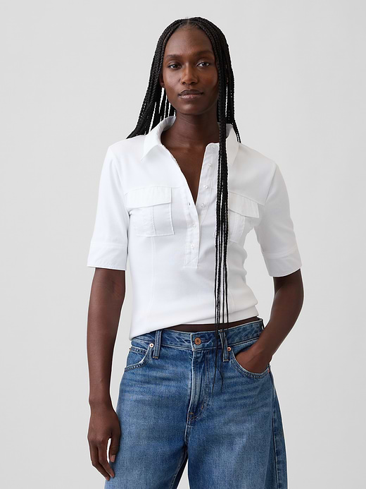 Gap Modern Elbow-Sleeve Utility T-Shirt — photo 1