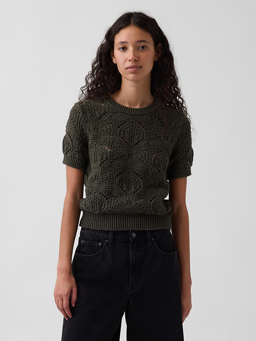 Gap 100% Cotton Crochet Sweater — photo 1
