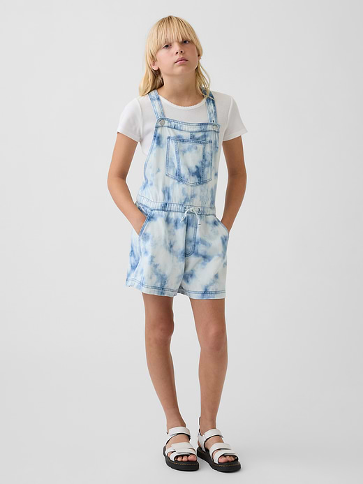 Gap Kids Tie-Dye Denim Relaxed Shortalls — photo 1