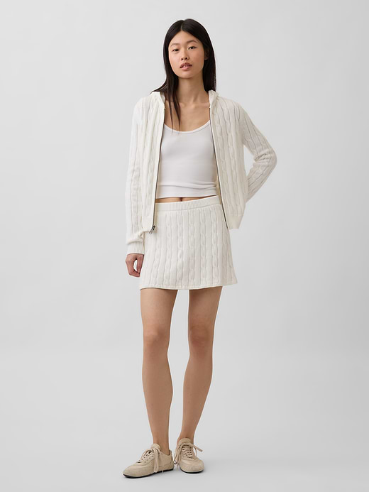 Gap 100% Cotton Cable-Knit Mini Skort — photo 1