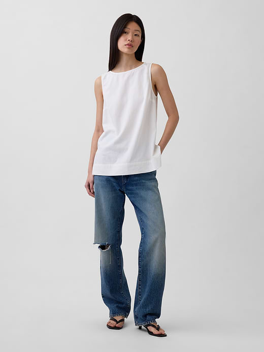 Gap Linen-Blend Shell Tank Top — photo 3