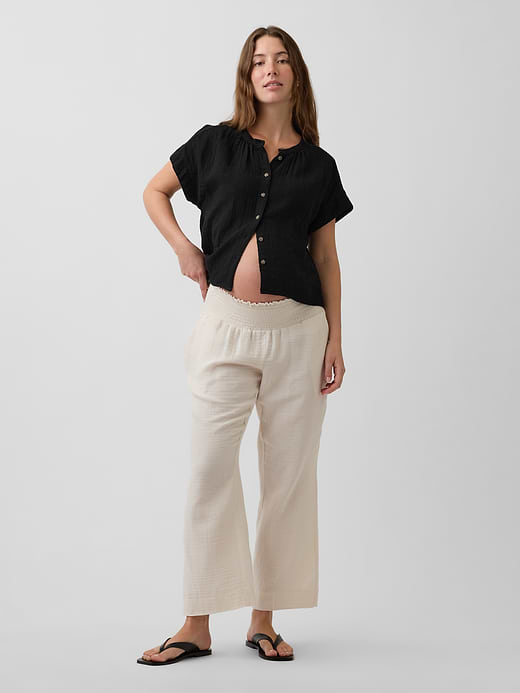 Gap Maternity Cotton Gauze Full Panel Pants — photo 1