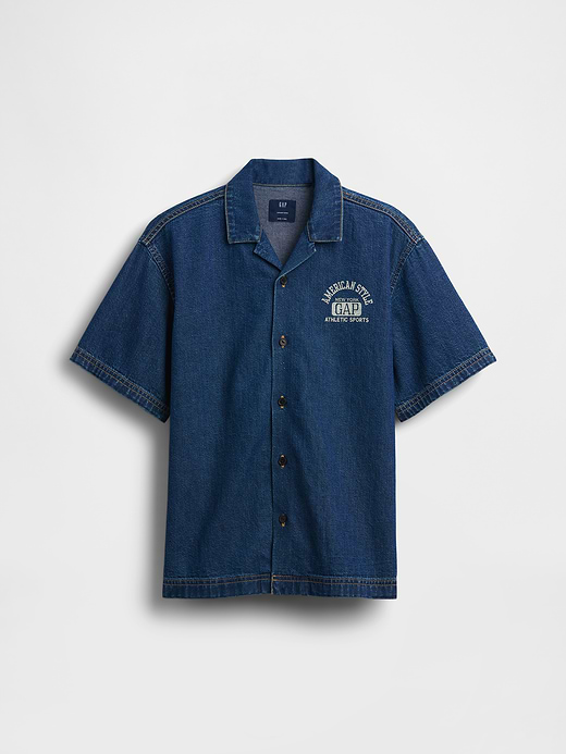 Gap Kids Denim Relaxed Shirt — photo 3