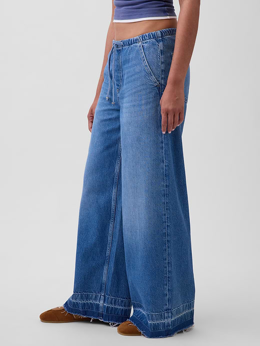 Gap Mid Rise UltraSoft Pleated Easy Baggy Jeans — photo 4
