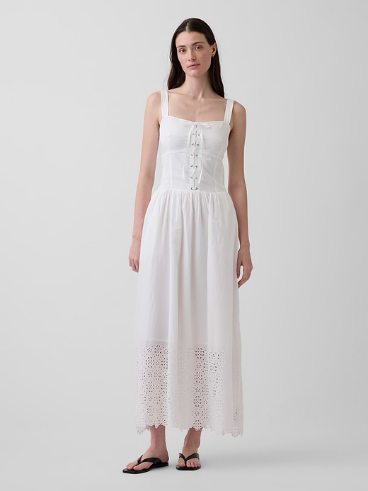 Gap Lace-Up Corset Maxi Dress — photo 1