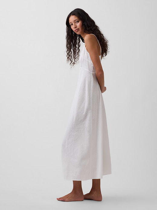 Gap Linen-Blend Embroidered Midi Dress — photo 3