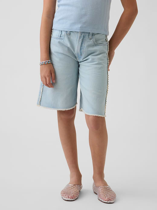 Gap Kids Mid Rise Longline Denim Shorts — photo 4