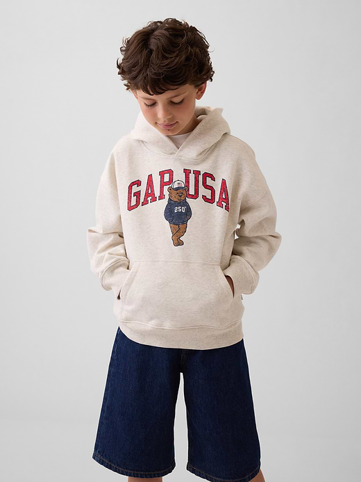 Gap Kids VintageSoft Relaxed Brannan Bear Logo Hoodie — photo 1