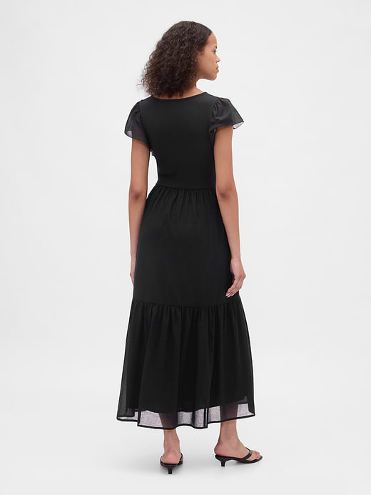 Gap Modern Mixed Media Ruffle Maxi Dress — photo 3