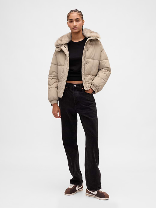 Gap Faux Fur-Trim Puffer Jacket — photo 3