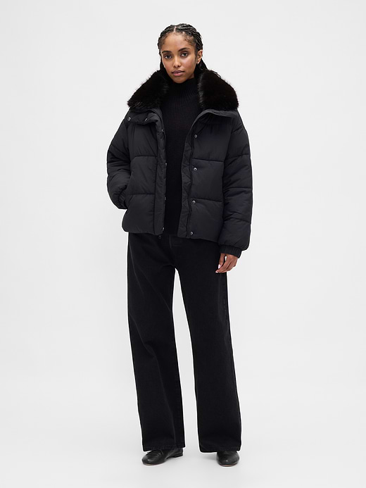 Gap Faux Fur-Trim Puffer Jacket — photo 3