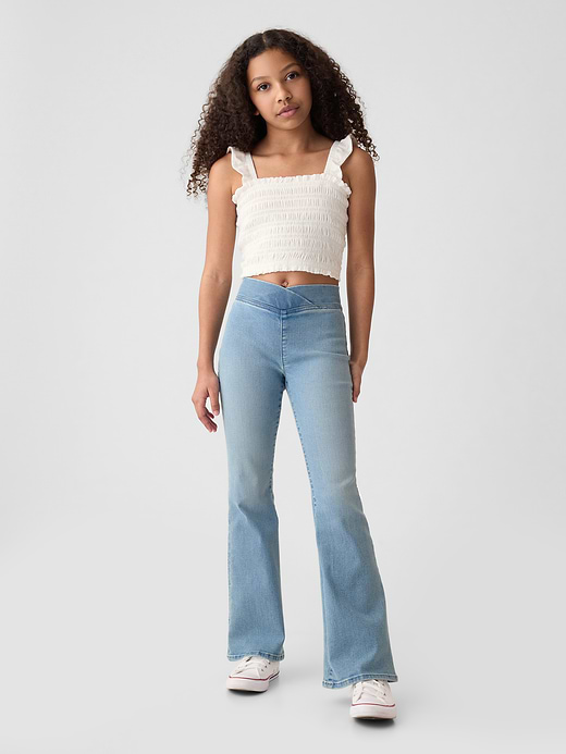 Gap Kids High Rise Crossover Flare Jeans — photo 1