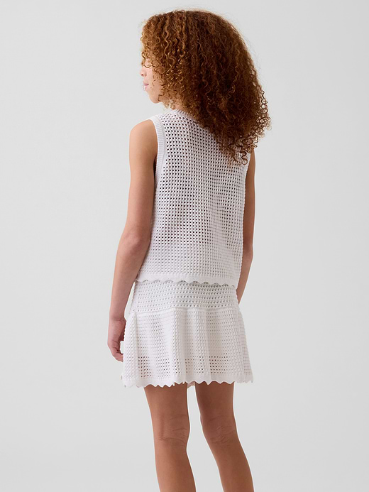 Gap Kids 100% Cotton Tiered Crochet Skort — photo 4