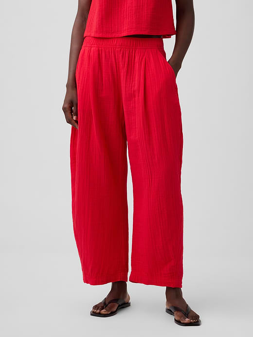 Gap Cotton Gauze Easy Barrel Pants — photo 3