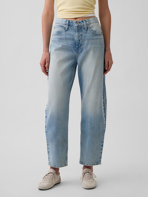 Gap High Rise Crop Barrel Jeans — photo 3