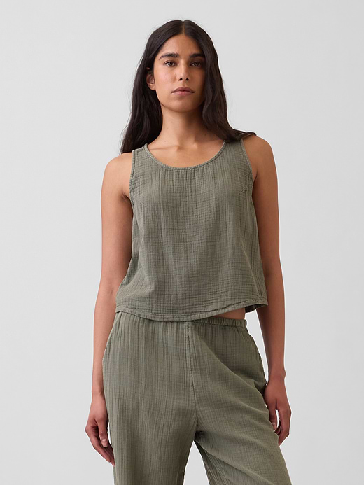Gap Cotton Gauze Racer Shell Tank Top — photo 1