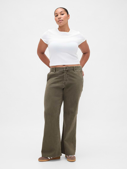 Gap Low Rise Relaxed Flare Khakis — photo 6