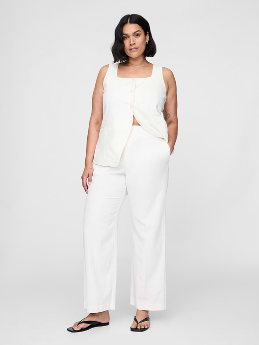 Gap Linen-Blend Relaxed Straight Ankle Pants — photo 6