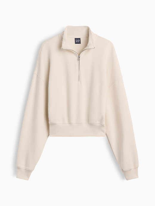 Gap Textured Cotton Oversized Half-Zip Pullover — photo 7