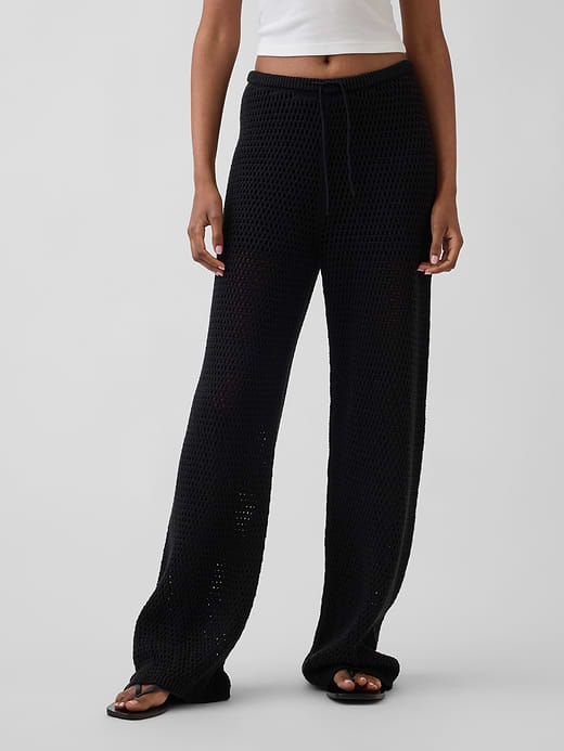 Gap 100% Cotton Crochet Sweater Pants — photo 3