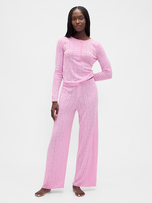 Gap Lightweight CashSoft Pointelle Heart PJ Top — photo 3