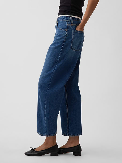 Gap High Rise Crop Barrel Jeans — photo 4