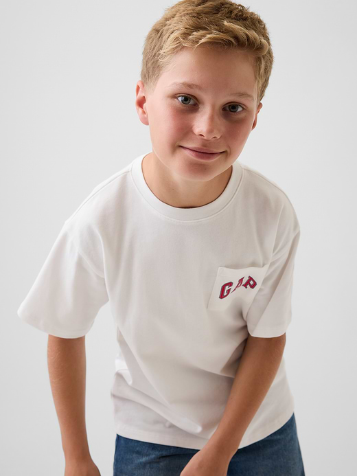 Gap Kids Heavyweight Relaxed Gap Logo T-Shirt — photo 1