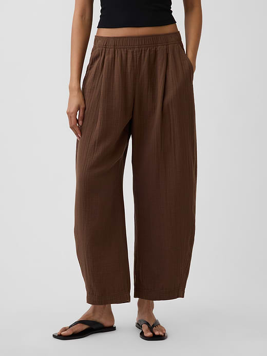 Gap Cotton Gauze Easy Barrel Pants — photo 3