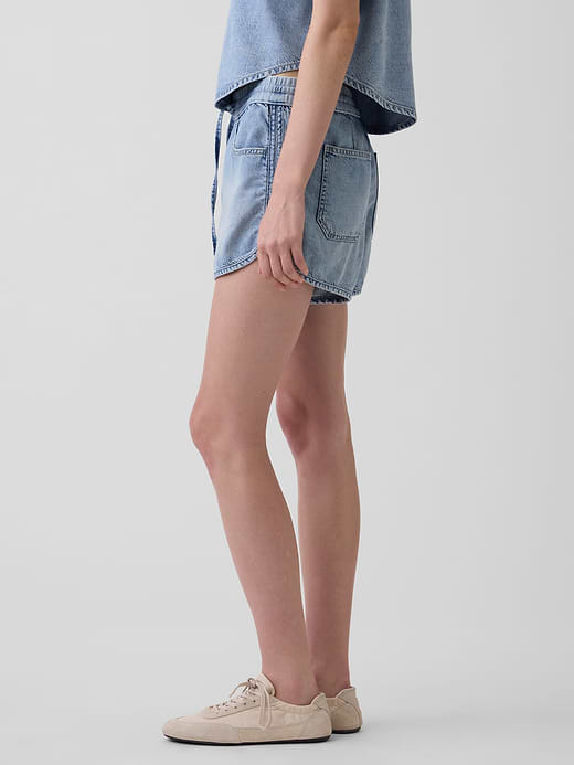 Gap Mid Rise UltraSoft Denim Easy Dolphin Shorts — photo 4