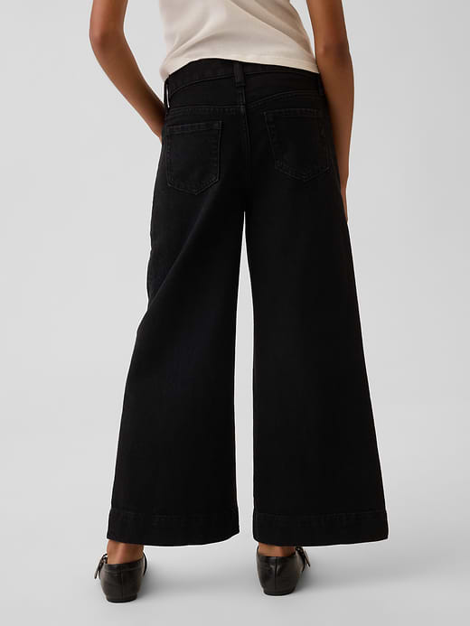 Gap Kids High Rise Stride Wide-Leg Ankle Jeans — photo 5