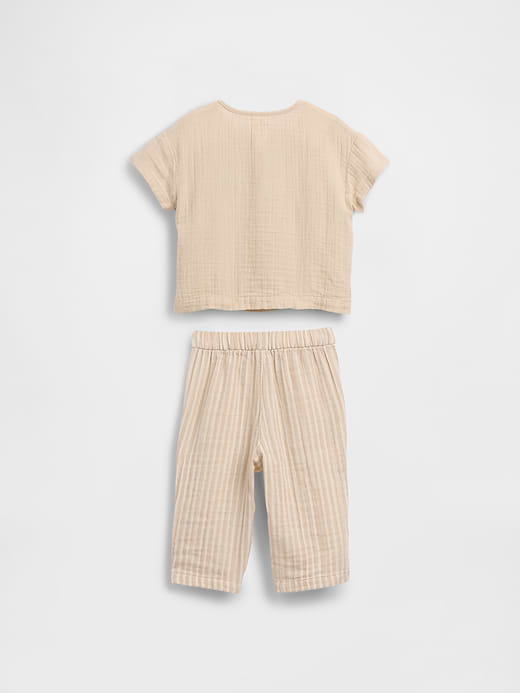 Gap Baby Cotton Gauze Henley Outfit Set — photo 3