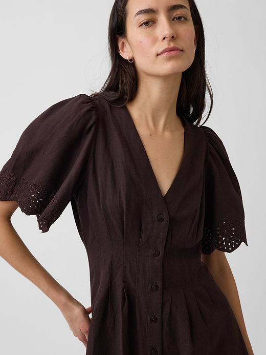 Gap Linen-Blend Cinched Mini Shirtdress — photo 5