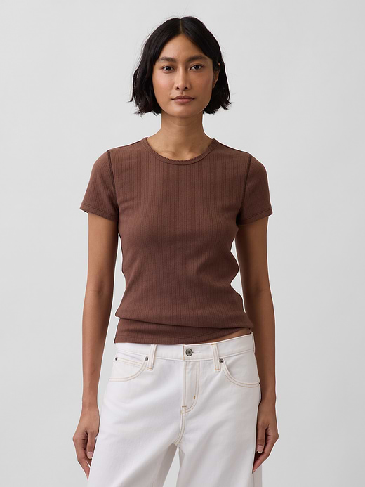 Gap Pointelle Crew T-Shirt — photo 1