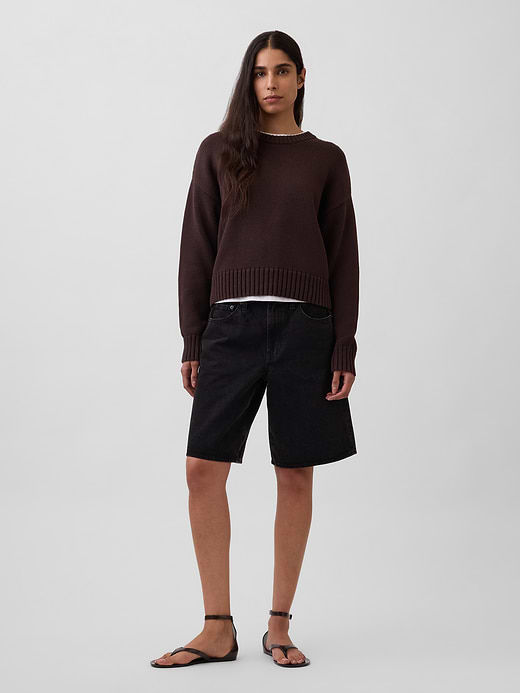 Gap 100% Cotton Oversized Crop Sweater — photo 3
