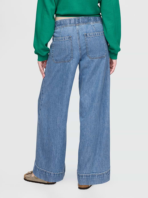Gap Mid Rise UltraSoft Pleated Easy Baggy Jeans — photo 5