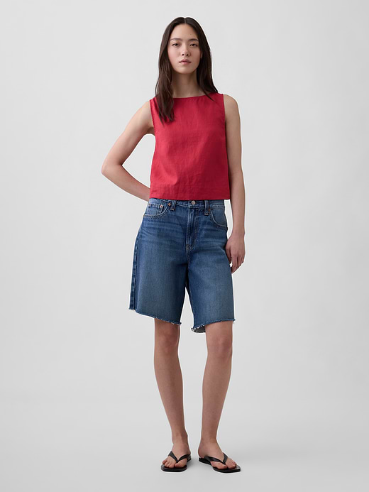 Gap Linen-Blend Crop Shell Tank Top — photo 3