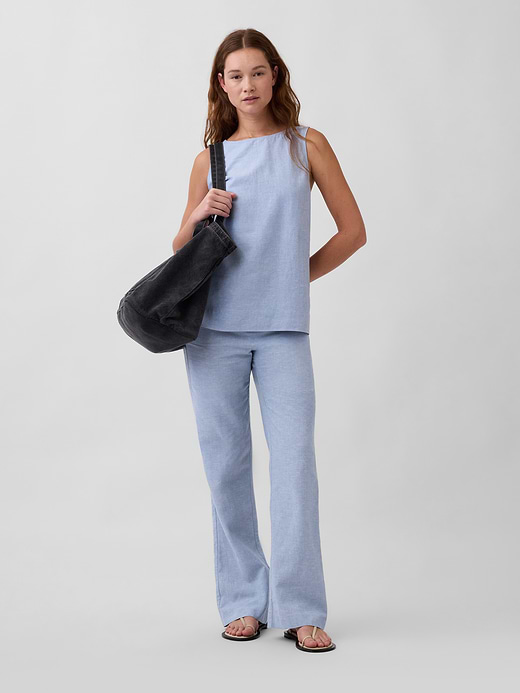 Gap Low Rise Linen-Blend Flare Pants — photo 7