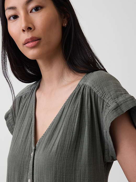 Gap Cotton Gauze Drop-Waist Shirtdress — photo 5