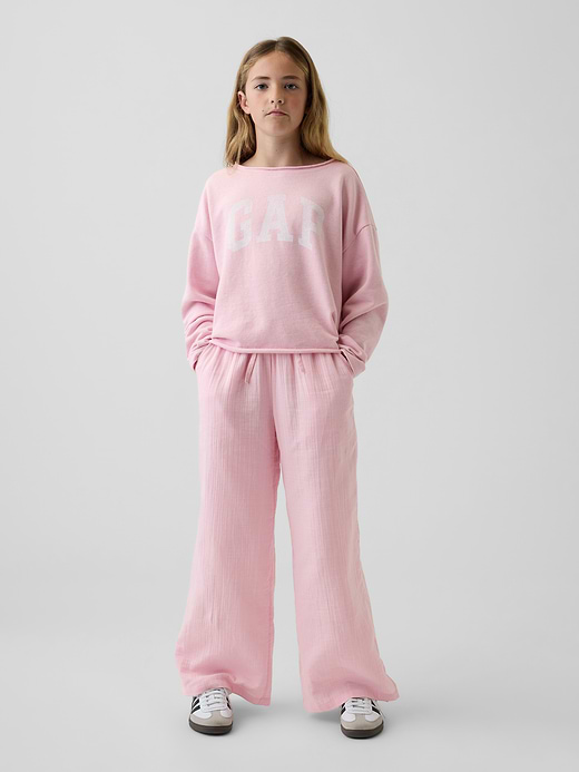 Gap Kids Cotton Gauze Wide-Leg Pants — photo 1